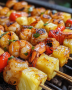 Grilled Pineapple Shrimp Skewers with Sweet Chili