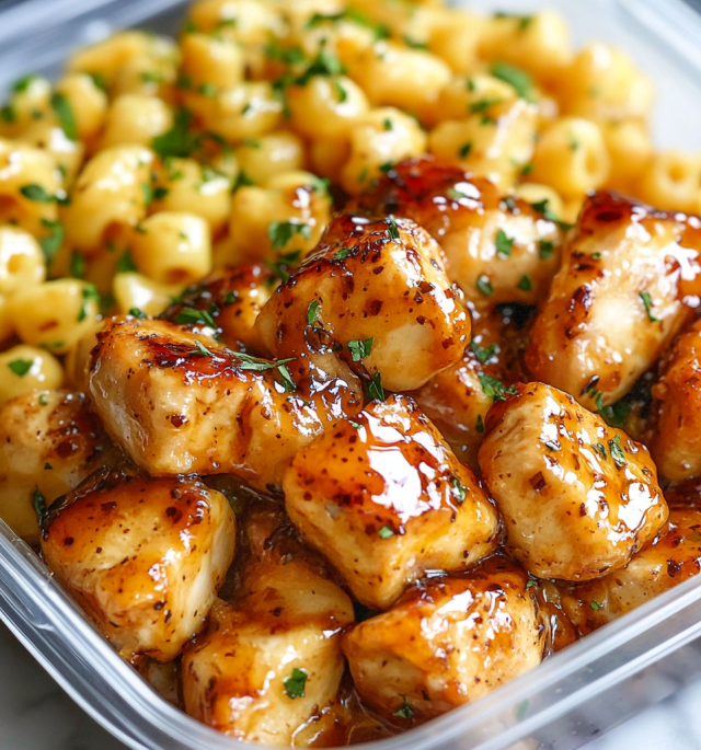 High-Protein Honey Garlic Butter Chicken with Mac & Cheese