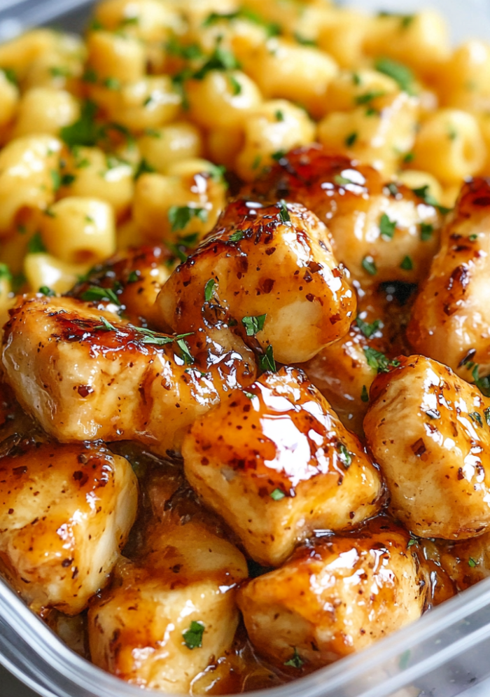 High-Protein Honey Garlic Butter Chicken with Mac & Cheese