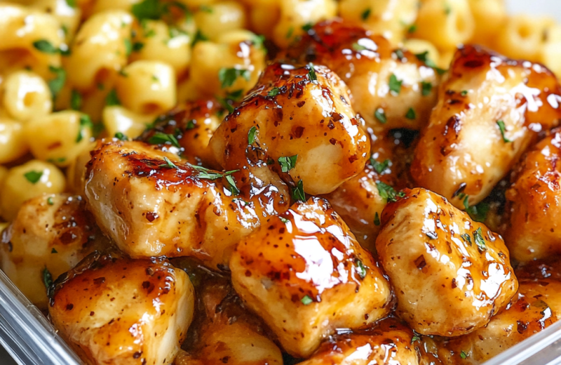 High-Protein Honey Garlic Butter Chicken with Mac & Cheese