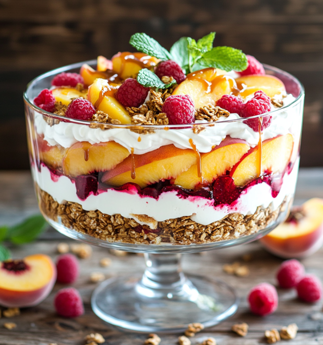 Peach Cobbler Cheesecake Fruit Salad