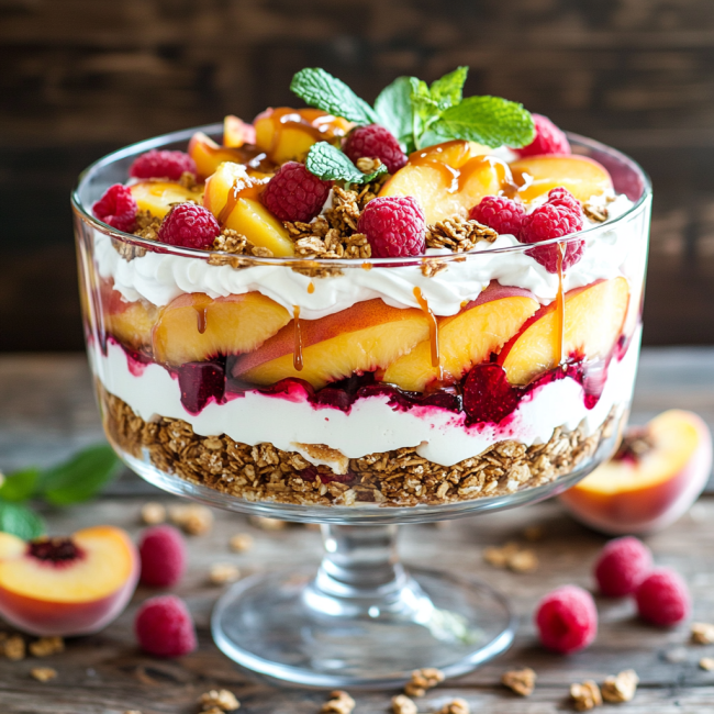 Peach Cobbler Cheesecake Fruit Salad