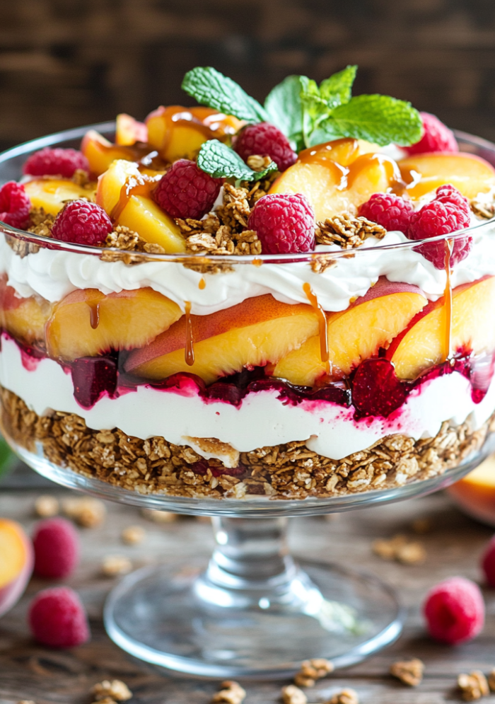 Peach Cobbler Cheesecake Fruit Salad