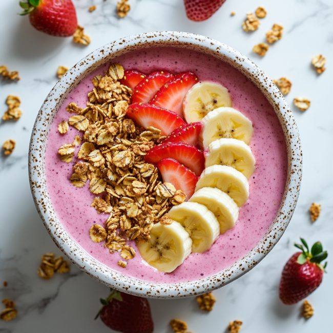 Easy Strawberry Banana Smoothie Bowl