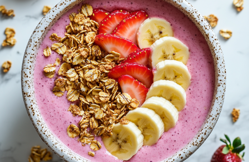 Easy Strawberry Banana Smoothie Bowl