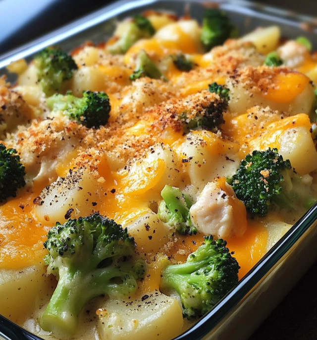 Creamy Baked Potato Chicken and Broccoli Casserole
