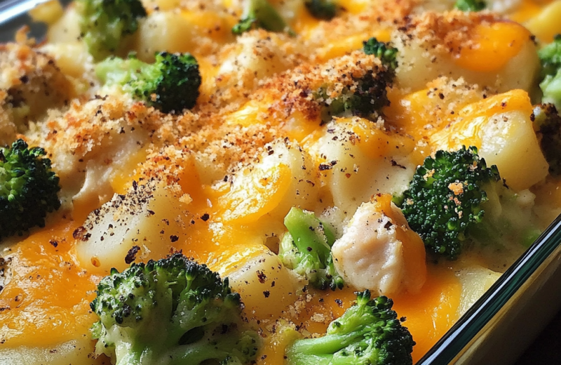 Creamy Baked Potato Chicken and Broccoli Casserole