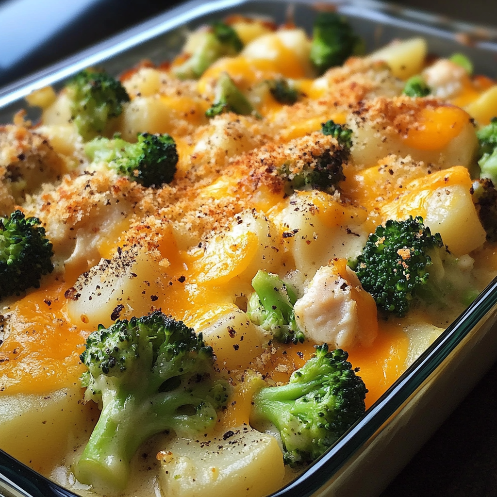 Creamy Baked Potato Chicken and Broccoli Casserole
