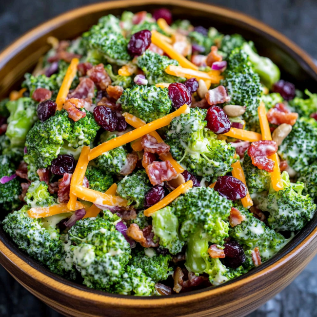 Broccoli Salad with Bacon & Cranberries