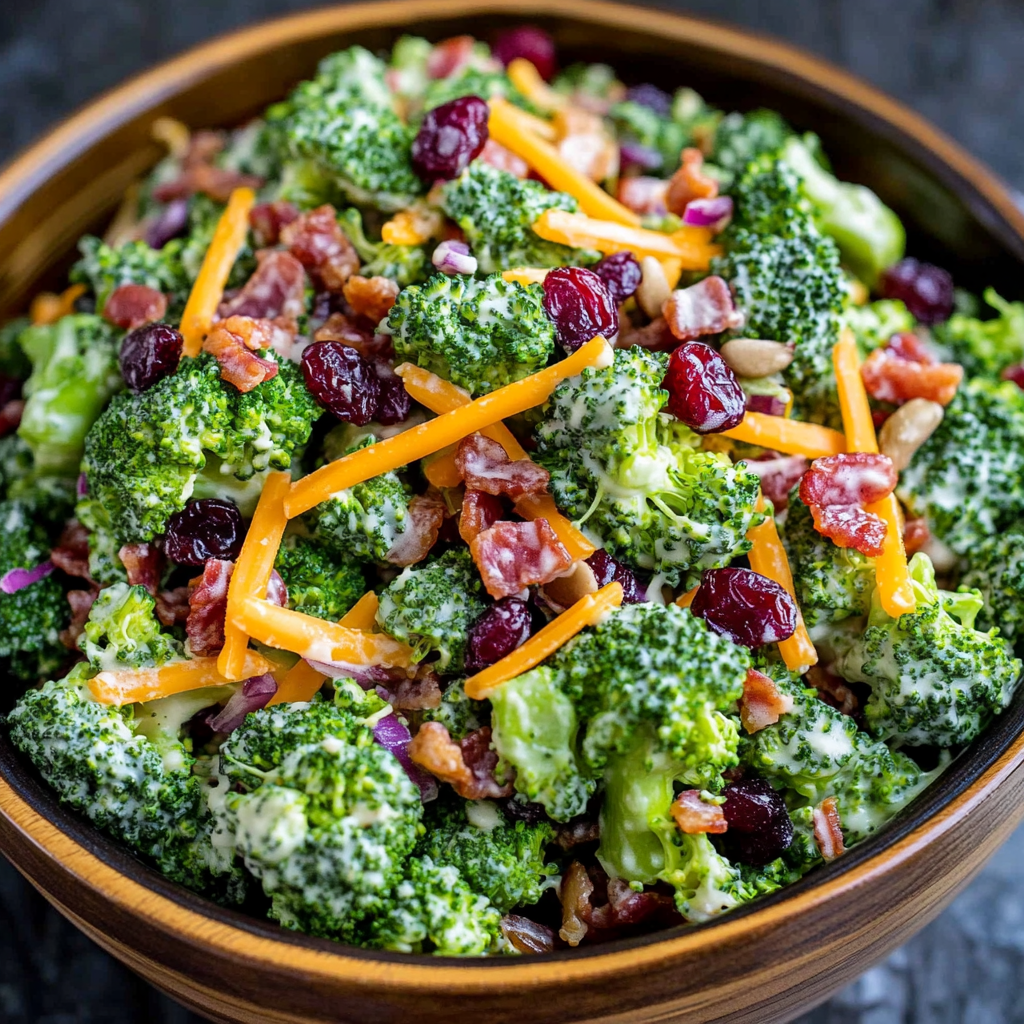 Broccoli Salad with Bacon & Cranberries