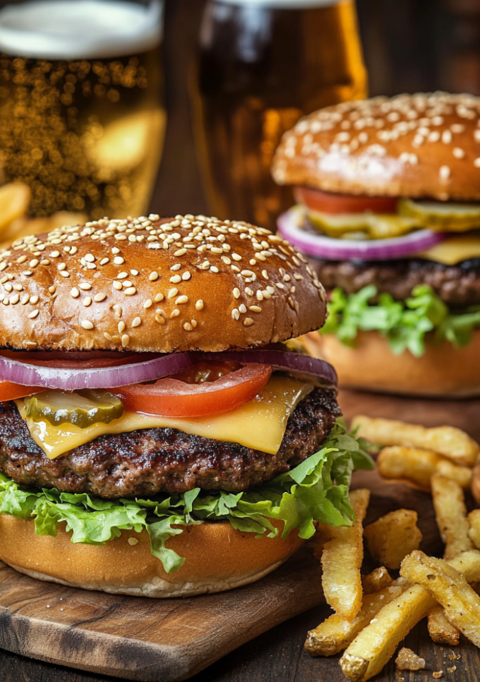 Easy Low Carb Burgers with Queso & Caramelized Onions