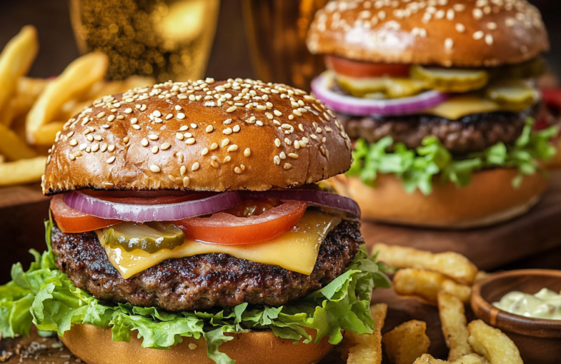 Easy Low Carb Burgers with Queso & Caramelized Onions