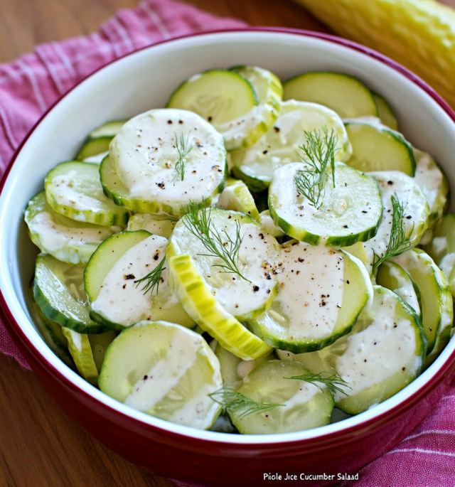 Tangy Pickle Juice Ranch Cucumber Salad