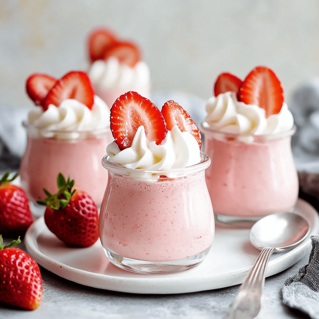 Light & Fluffy Strawberry Mousse