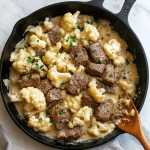 Creamy Steak Bites and Cauliflower Skillet