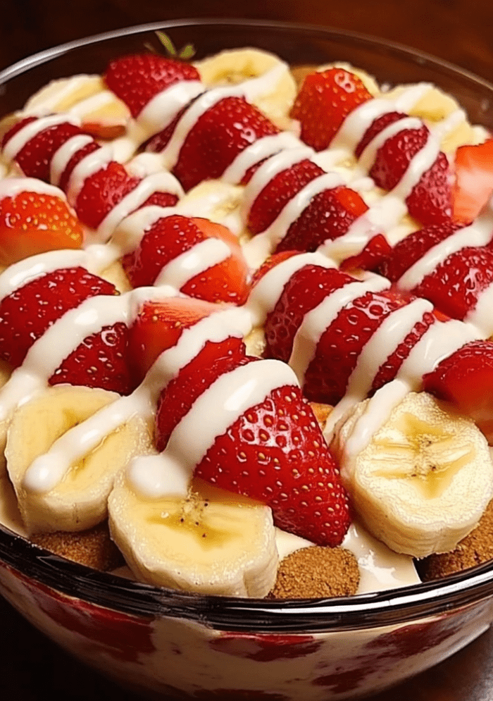 Banana Strawberry Pudding Delight