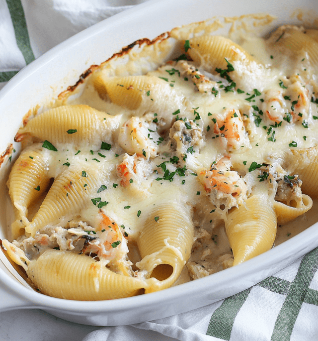 Creamy Seafood Stuffed Shells