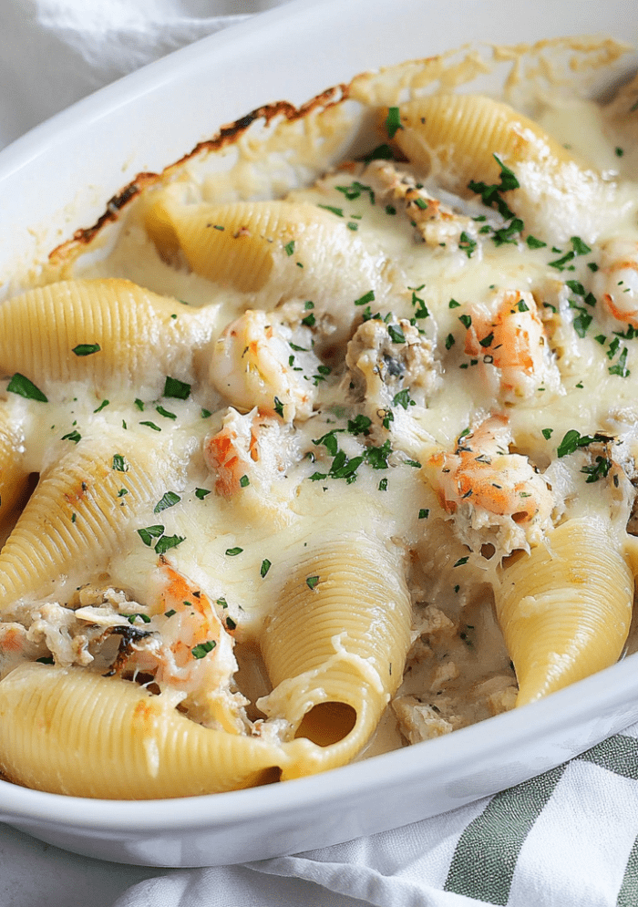 Creamy Seafood Stuffed Shells