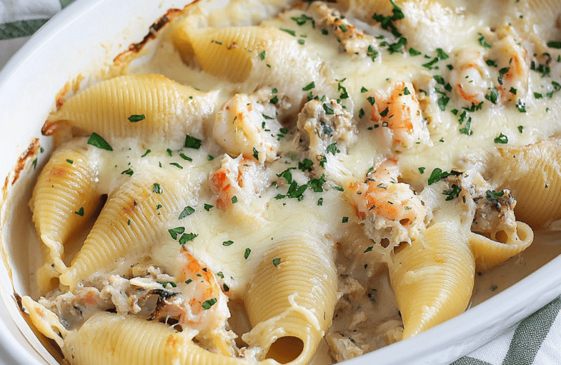 Creamy Seafood Stuffed Shells