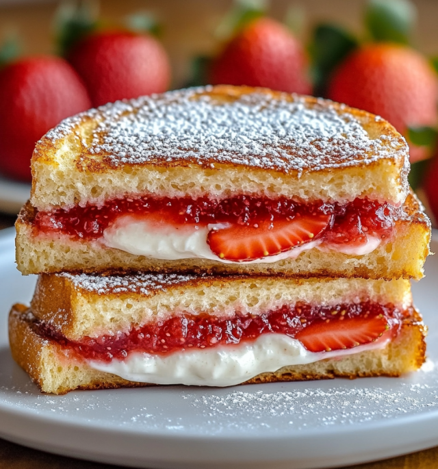 Fried Strawberry Cheesecake Sandwiches