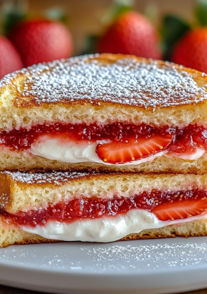 Fried Strawberry Cheesecake Sandwiches