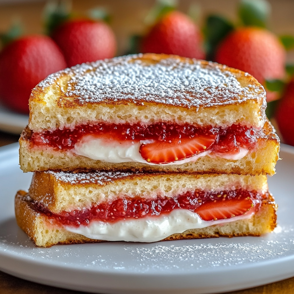 Fried Strawberry Cheesecake Sandwiches