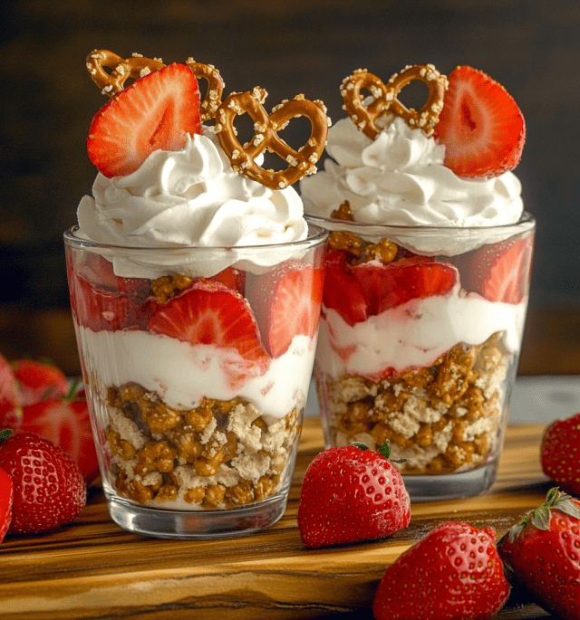 Strawberry Pretzel Salad Parfaits