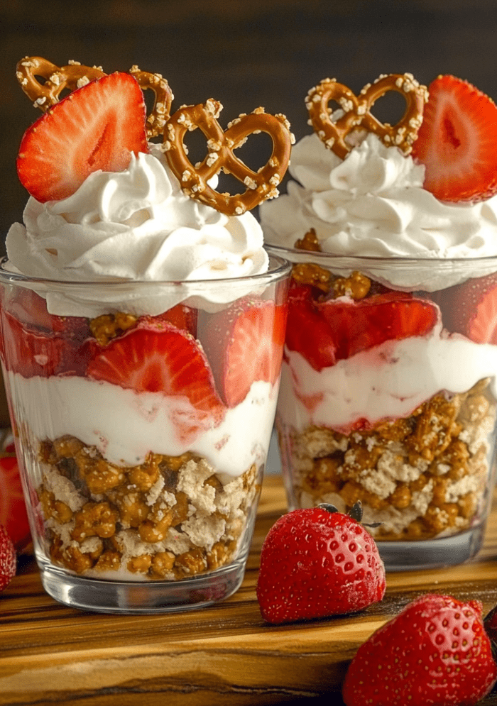 Strawberry Pretzel Salad Parfaits