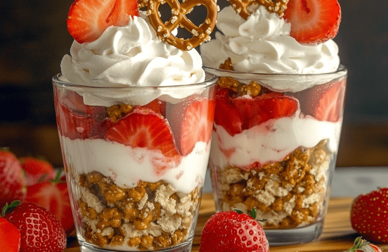 Strawberry Pretzel Salad Parfaits