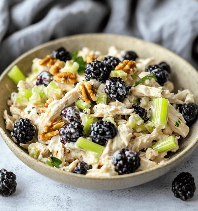 Low Carb Blackberry Cottage Cheese Chicken Salad