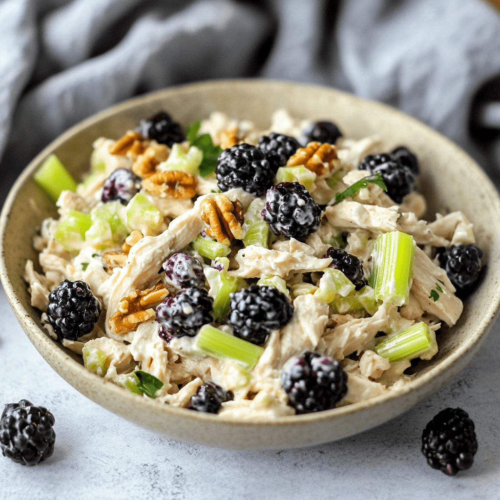 Low Carb Blackberry Cottage Cheese Chicken Salad