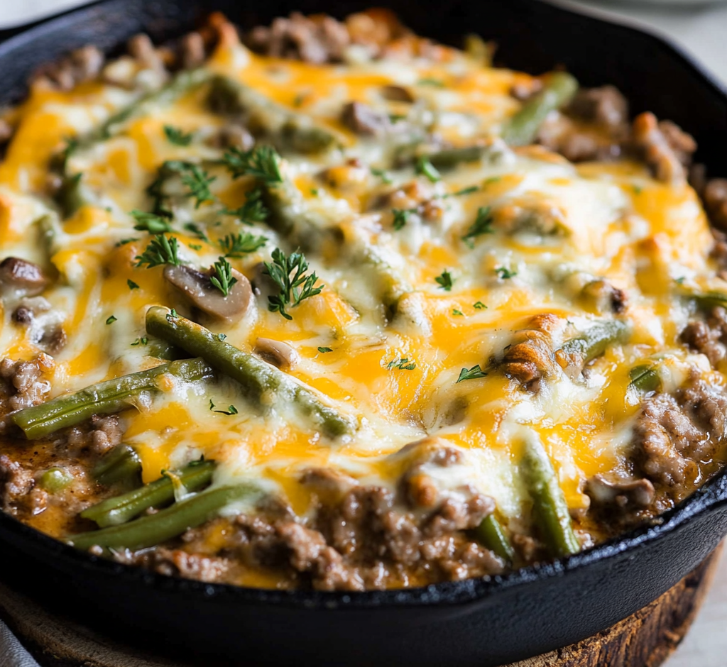 Cheesy Keto Ground Beef Casserole