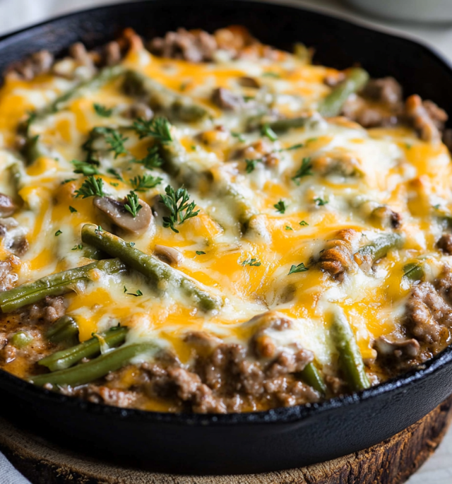 Cheesy Keto Ground Beef Casserole