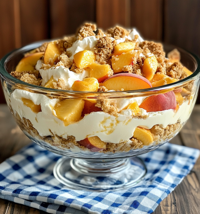 Peach Cobbler Cheesecake Fruit Salad