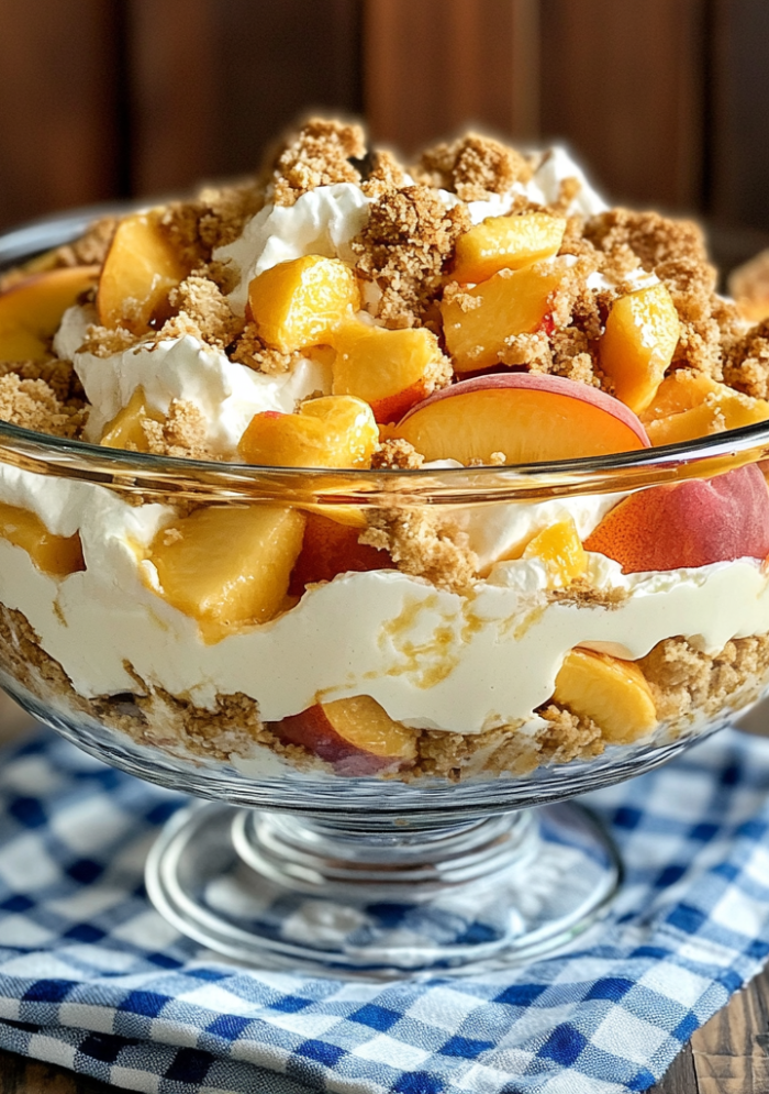 Peach Cobbler Cheesecake Fruit Salad