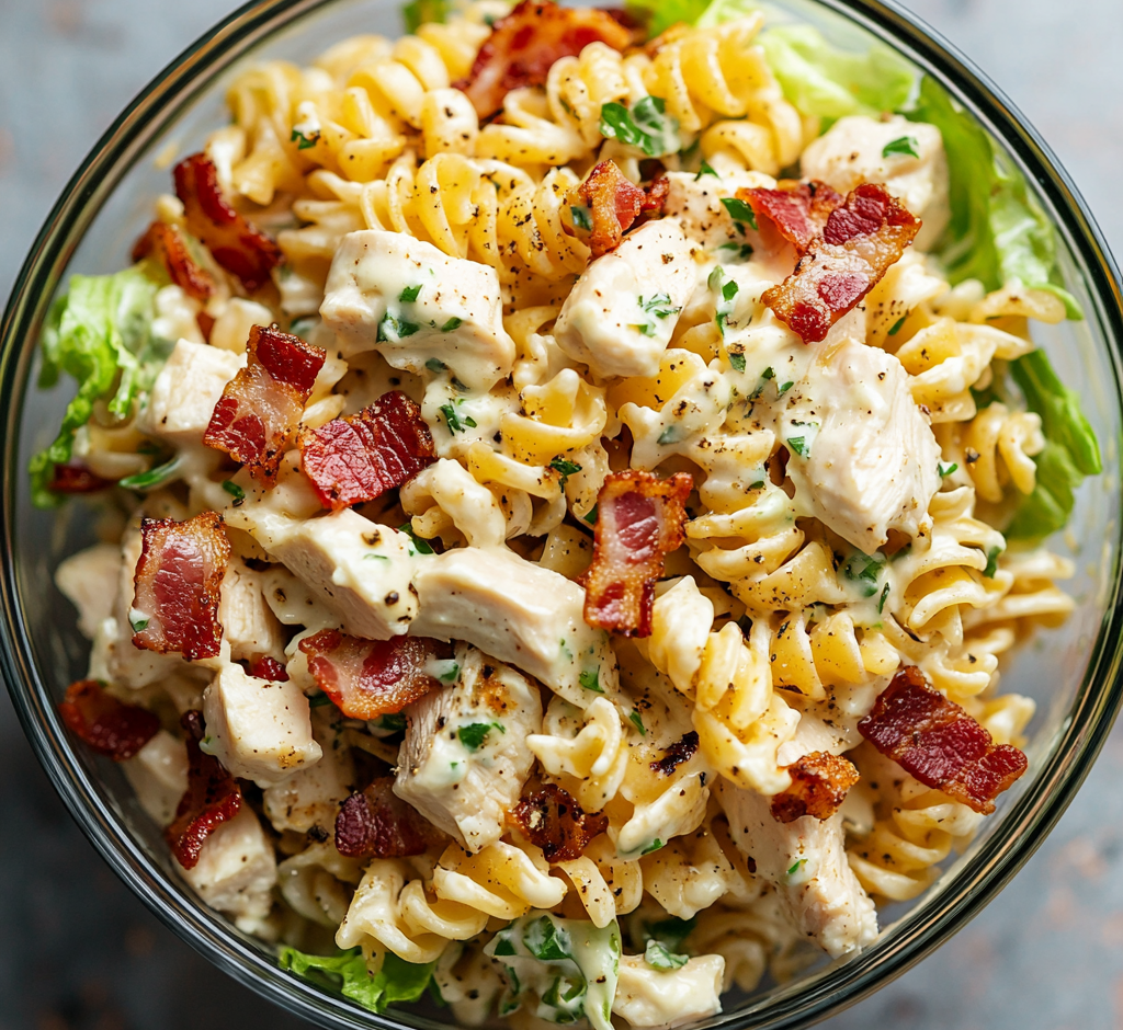 Chicken Bacon Ranch Pasta Salad