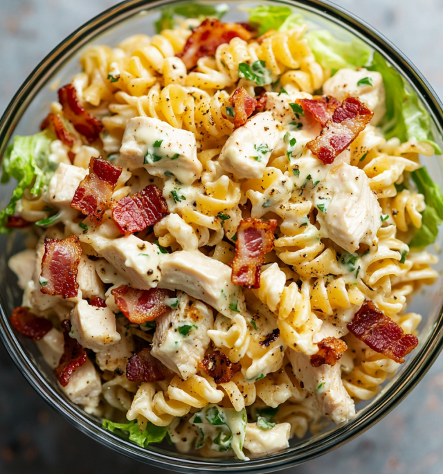 Chicken Bacon Ranch Pasta Salad
