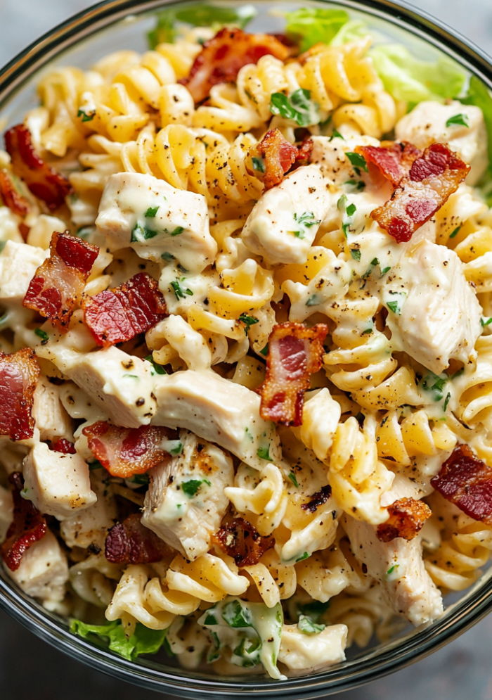 Chicken Bacon Ranch Pasta Salad