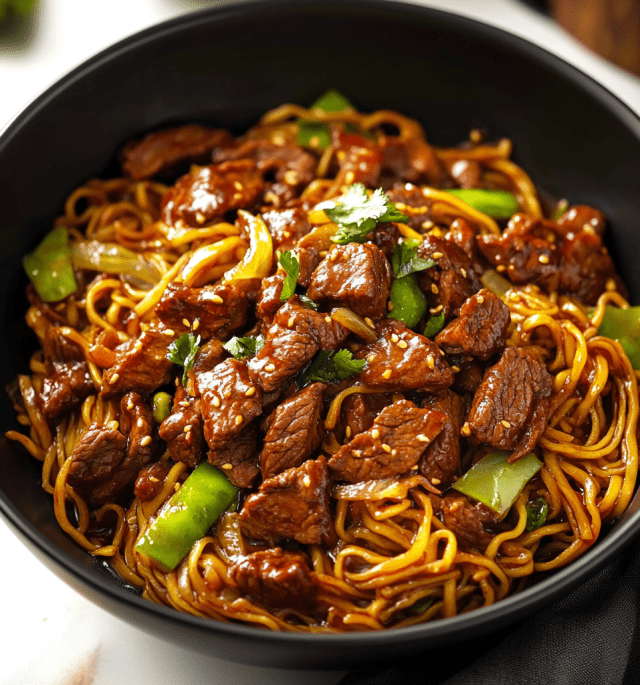 Sticky Beef & Noodles