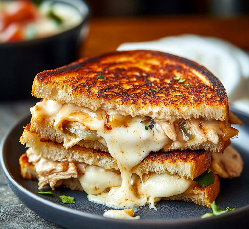 White BBQ Chicken Grilled Cheese!