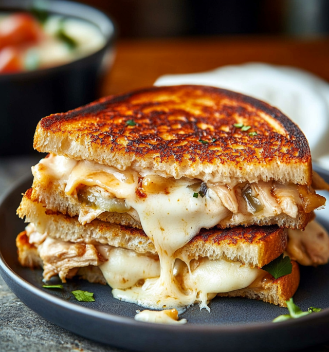 White BBQ Chicken Grilled Cheese!