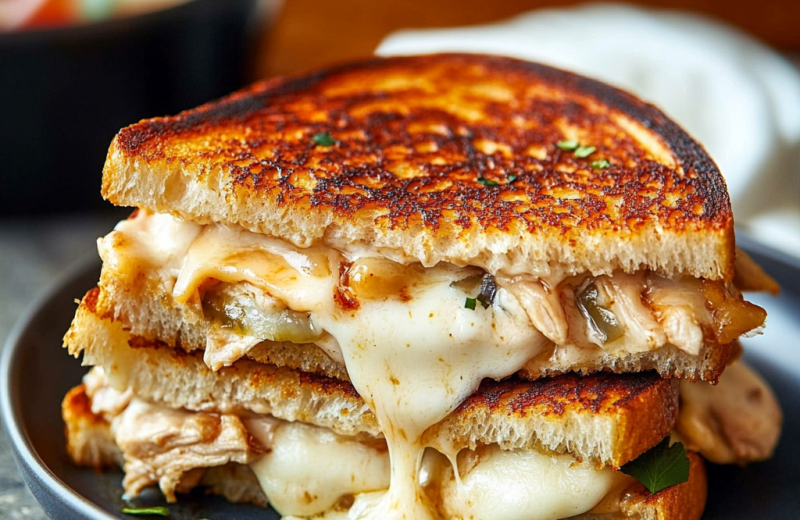 White BBQ Chicken Grilled Cheese!