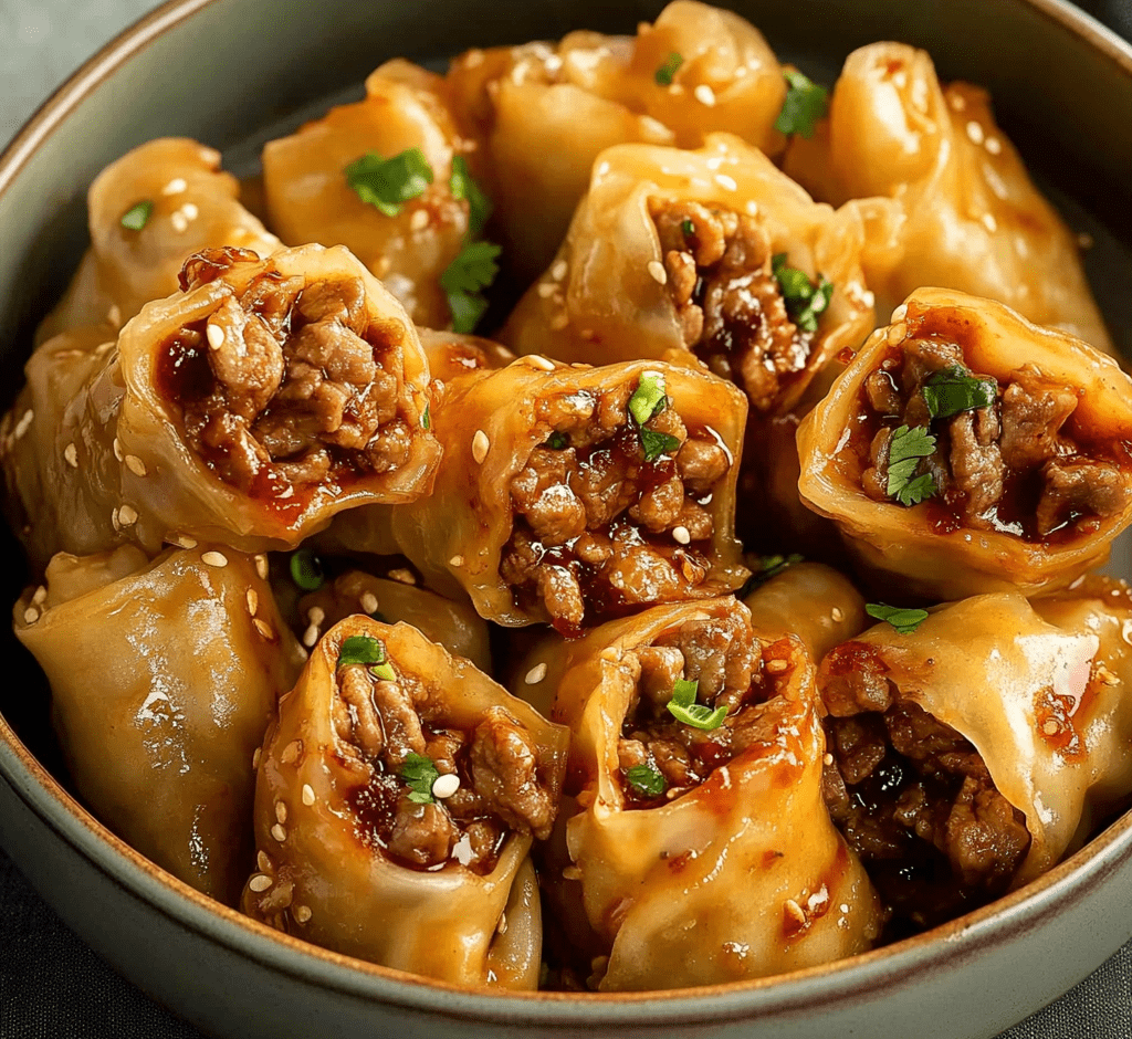 Spicy Beef Dumpling Rolls