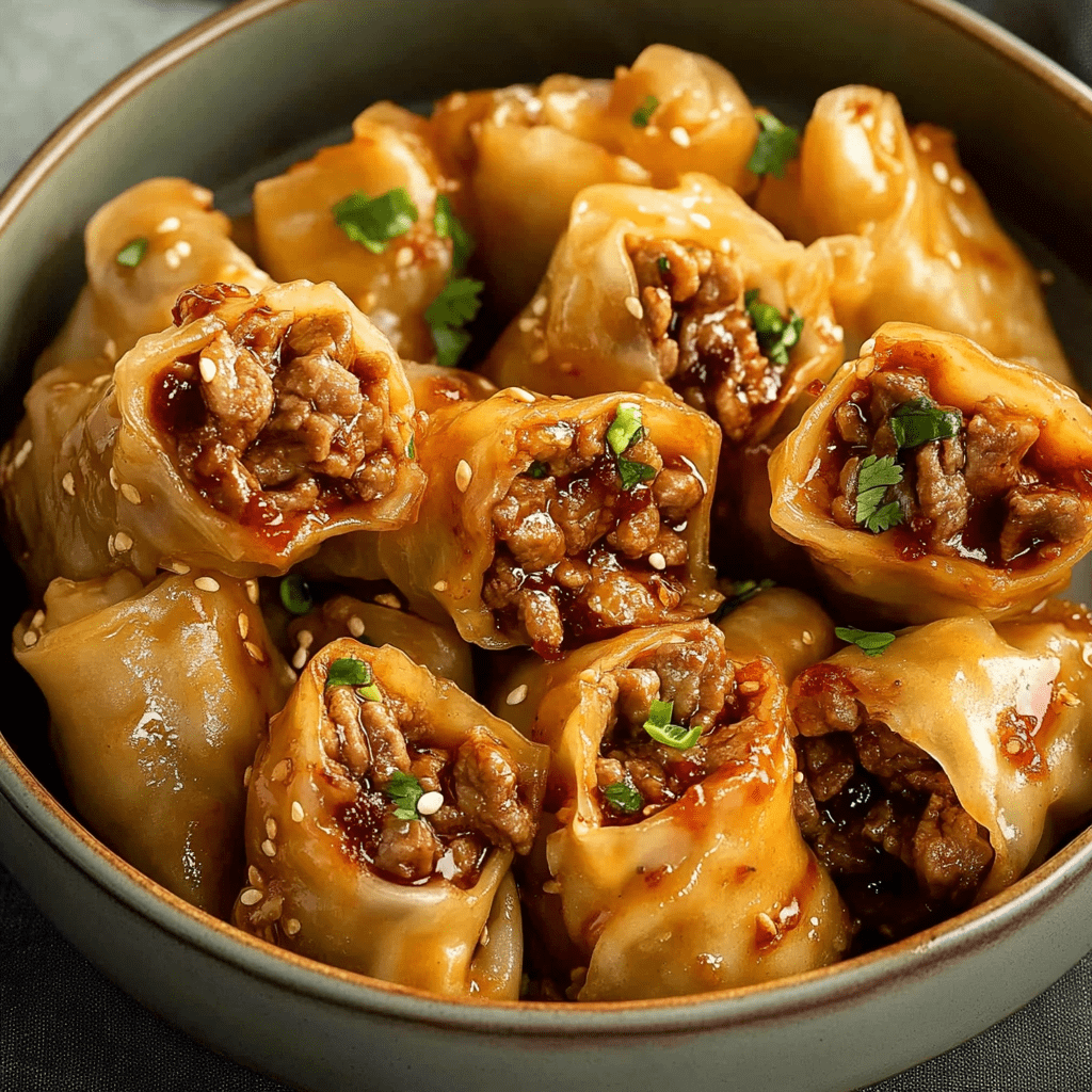 Spicy Beef Dumpling Rolls