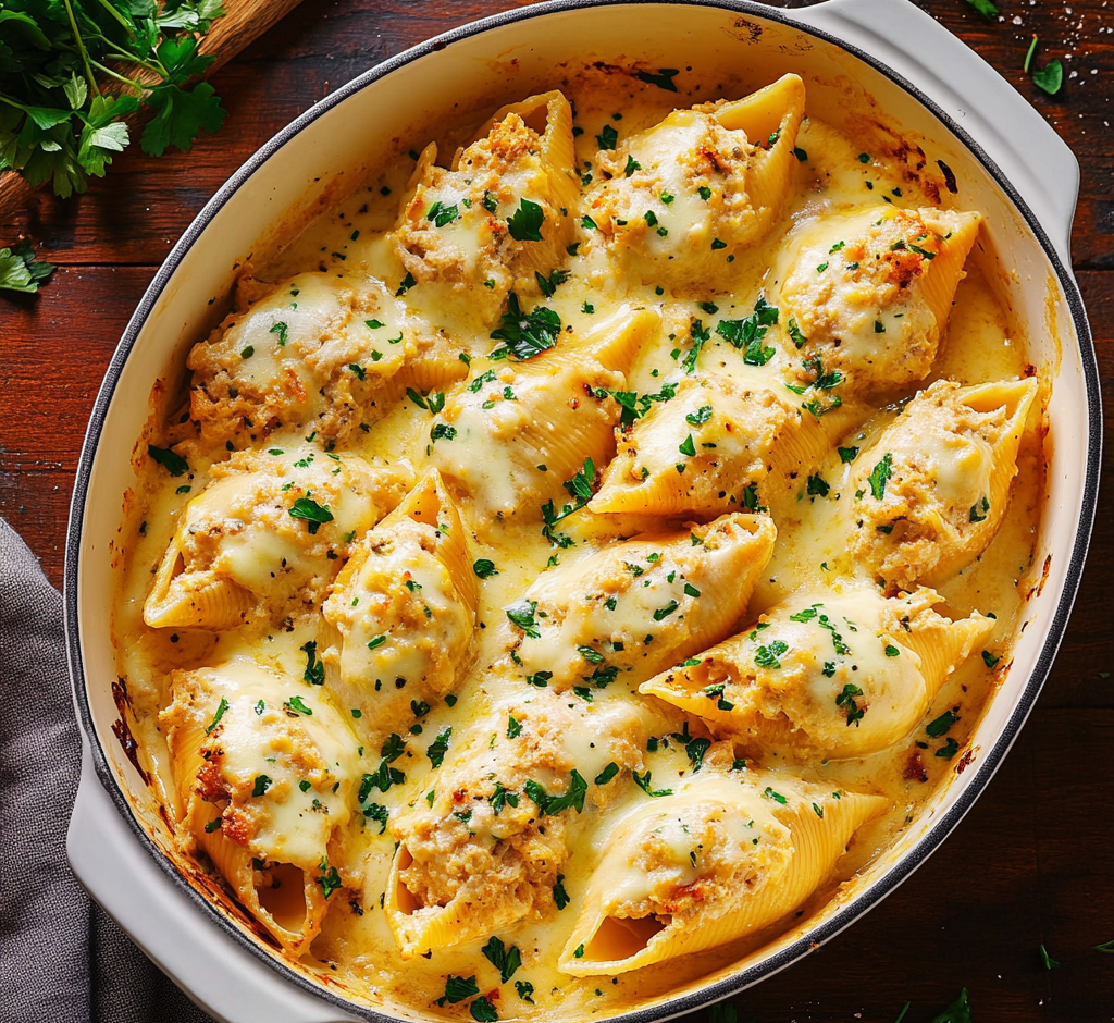 Cajun Chicken Alfredo Stuffed Shells!