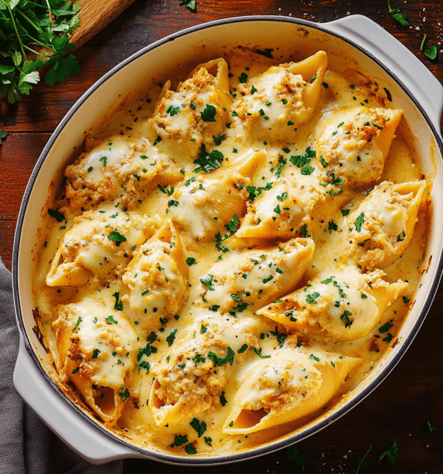 Cajun Chicken Alfredo Stuffed Shells!