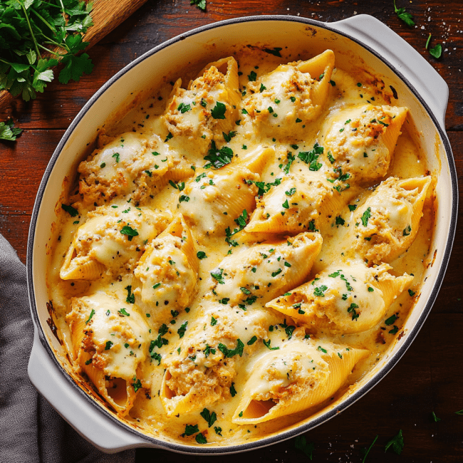 Cajun Chicken Alfredo Stuffed Shells!