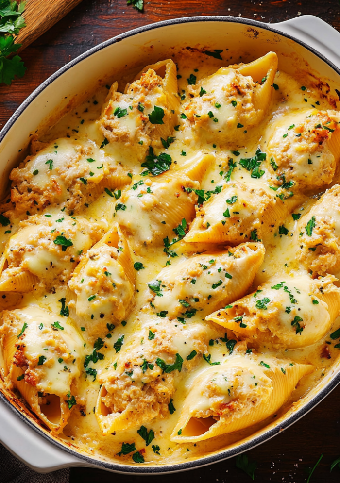 Cajun Chicken Alfredo Stuffed Shells!