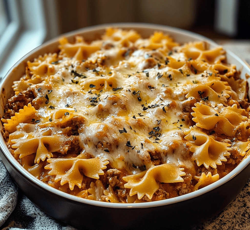Cheesy Bowtie Pasta Bake