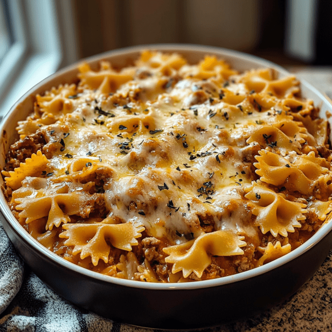 Cheesy Bowtie Pasta Bake